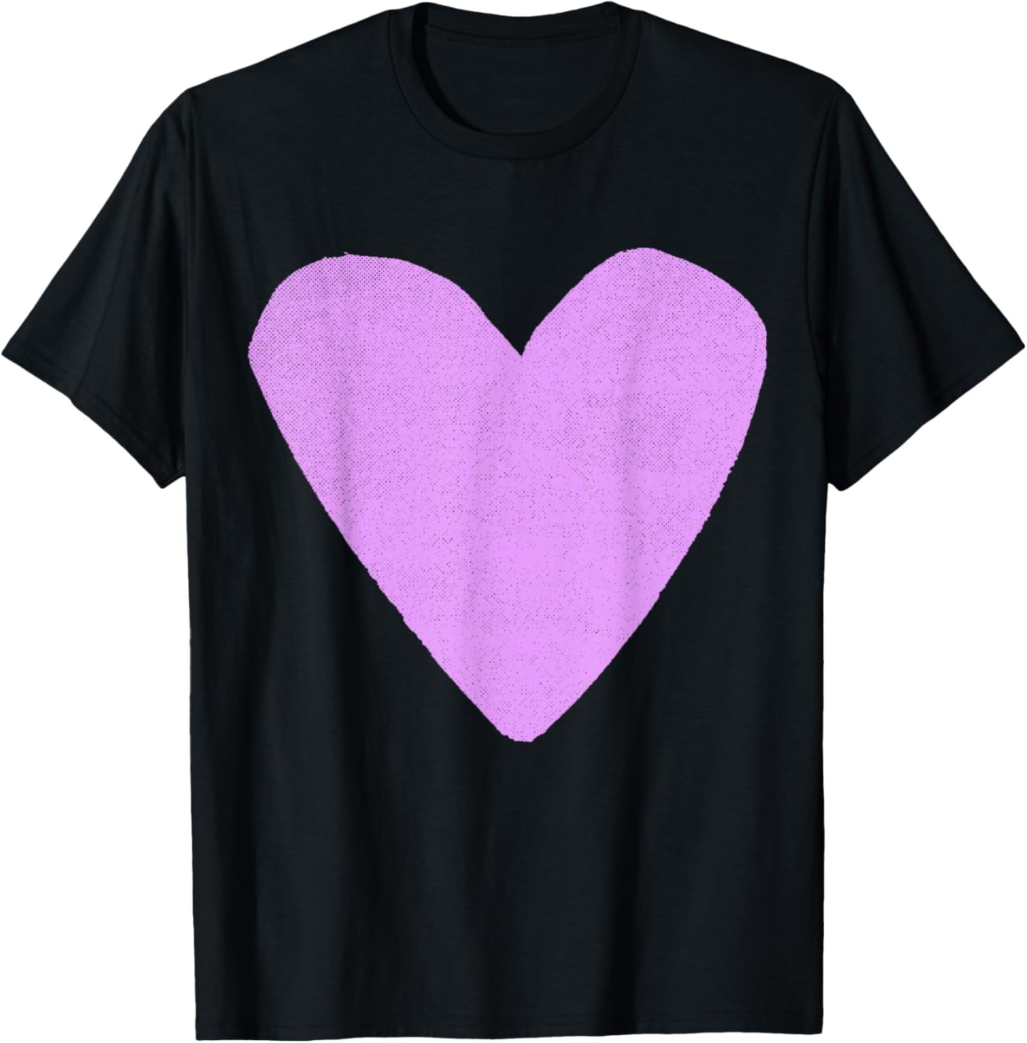 Boho Tops Valentines Day Cute Girls Lavender Heart T-Shirt - T-Shirt | Black