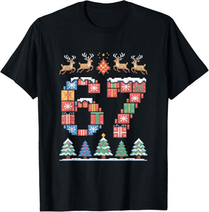 Christmas 67 Funny Xmas Six Seven Ugly Sweater 6-7 T-Shirt - T-Shirt | Black
