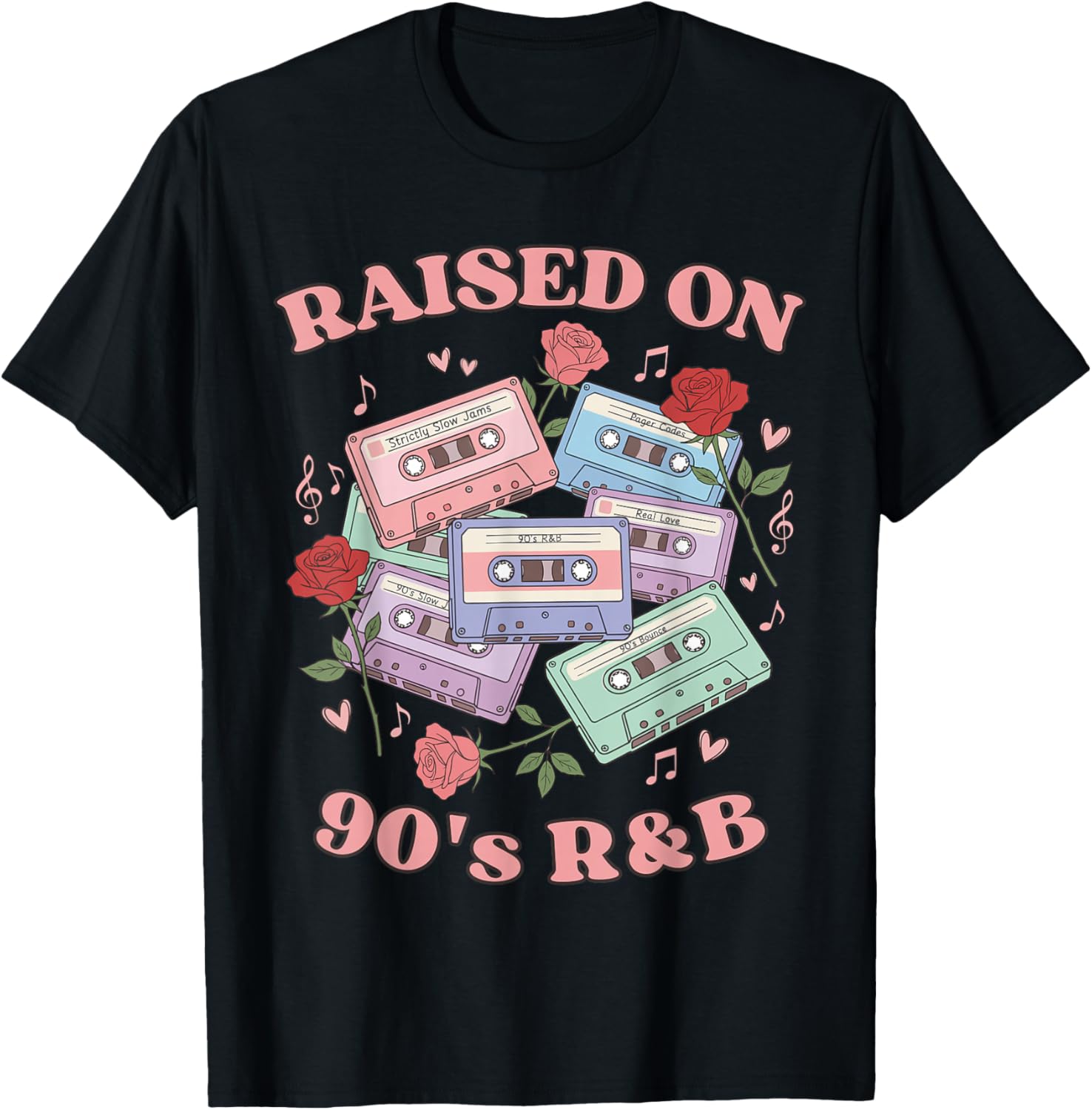 Raised On 90s R&B, 90s R&B T-Shirt - T-Shirt | Black