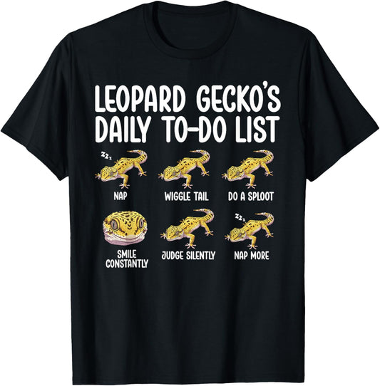 to Do List Leopard Gecko Owner Leopard Gecko Lover T-Shirt - T-Shirt | Black