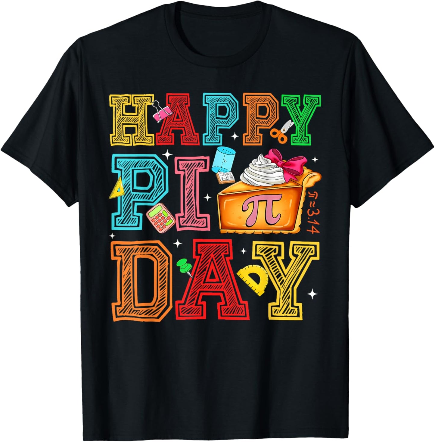 Happy Pi Day 3.14 Pie Day Pi Symbol Math Lovers Kids T-Shirt - T-Shirt | Black