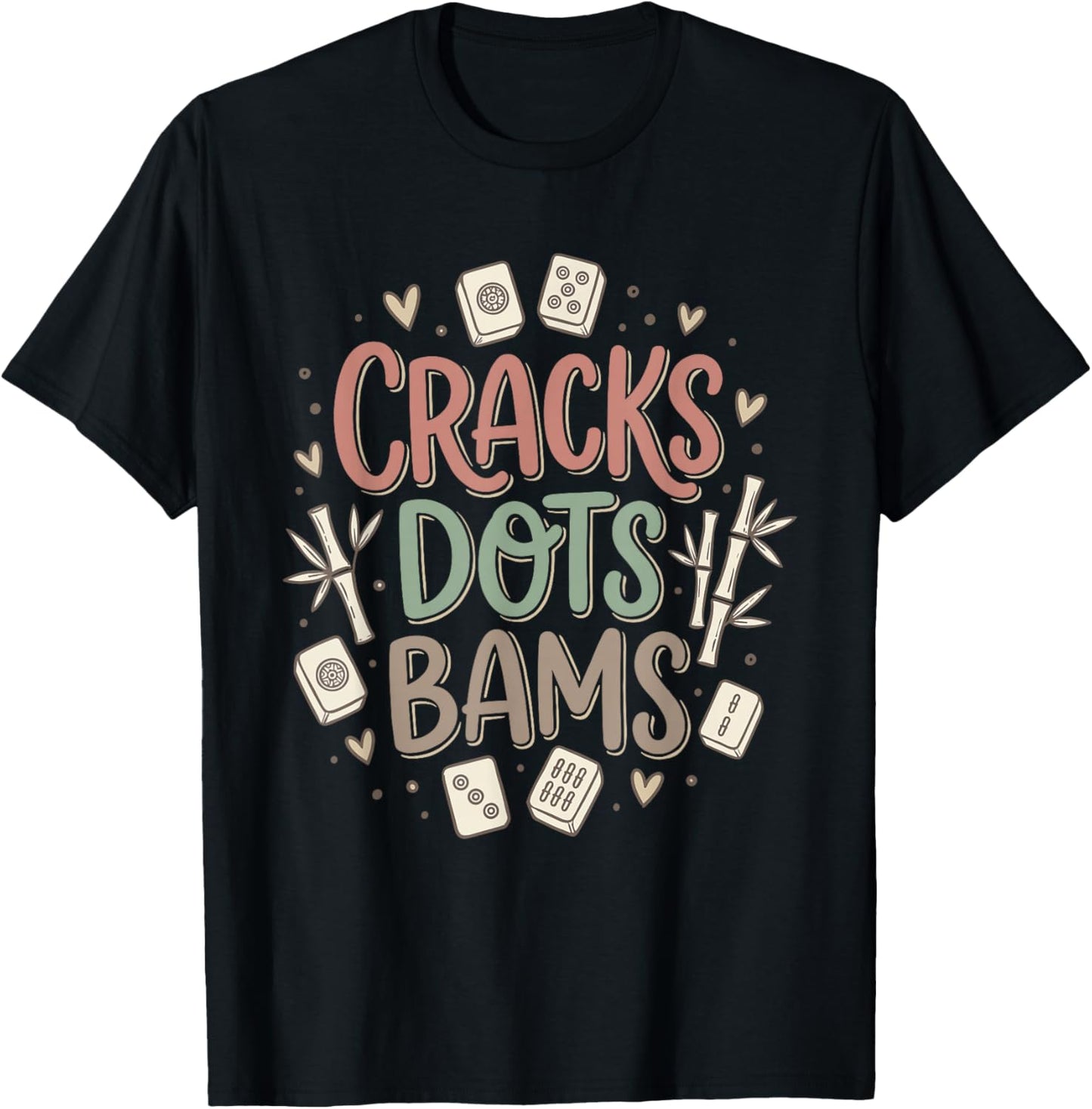 Cracks Dots Bams American Mahjong Player Mah Jongg Game Tile T-Shirt - T-Shirt | Black
