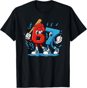 67 Six Seven 6-7 - Funny Italian Brainrot Kids Baseball T-Shirt - T-Shirt | Black