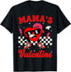 Retro Groovy Mama is My Valentine Cute Heart Boys Girls Kids T-Shirt - T-Shirt | Black