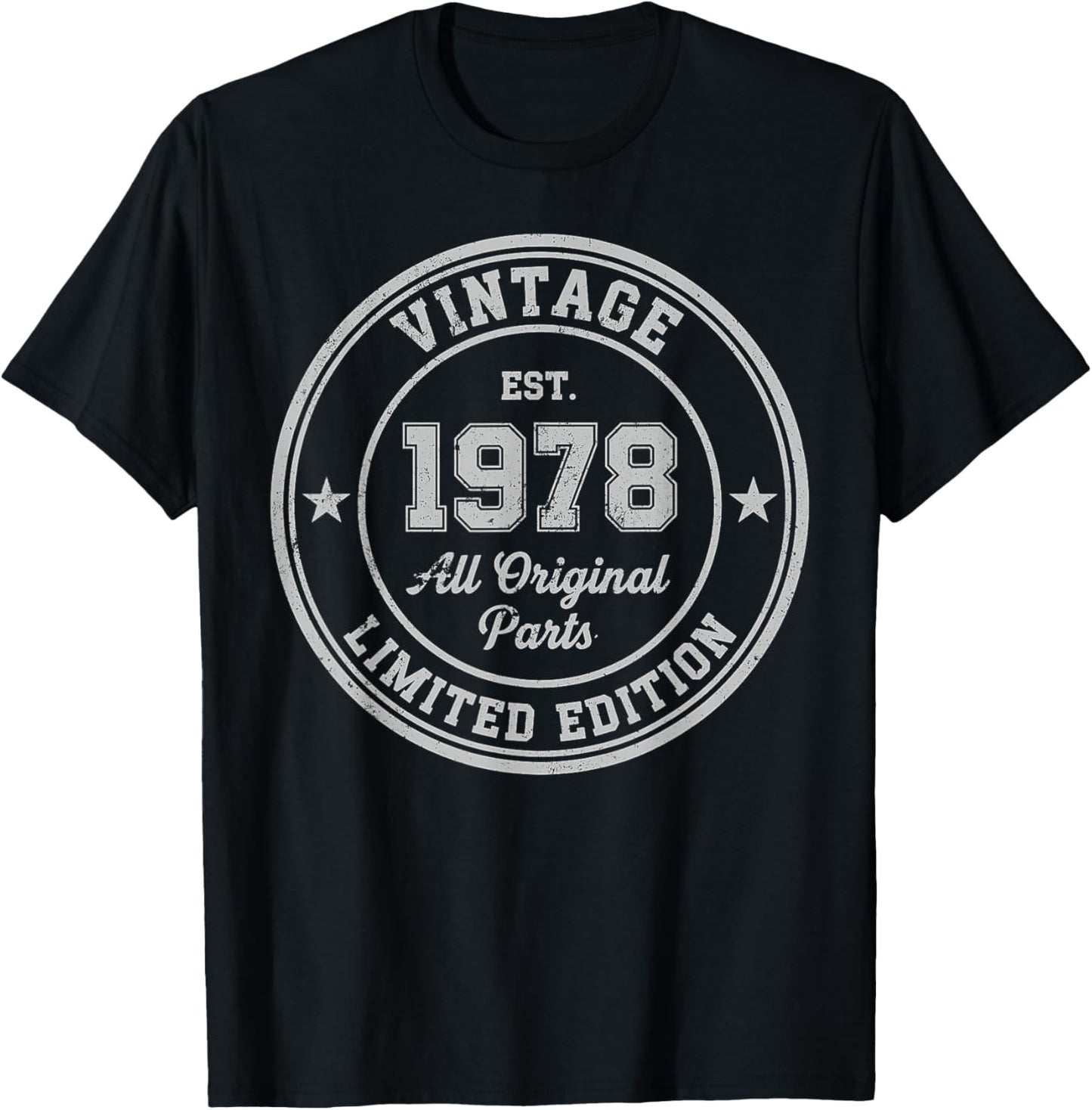 Vintage 1978 All Original Parts 48 Birthday Limited Edition T-Shirt - T-Shirt | Black