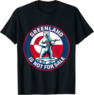 Greenland Not for Sale Greenland Flag Animals Greenlanders T-Shirt - T-Shirt | Black