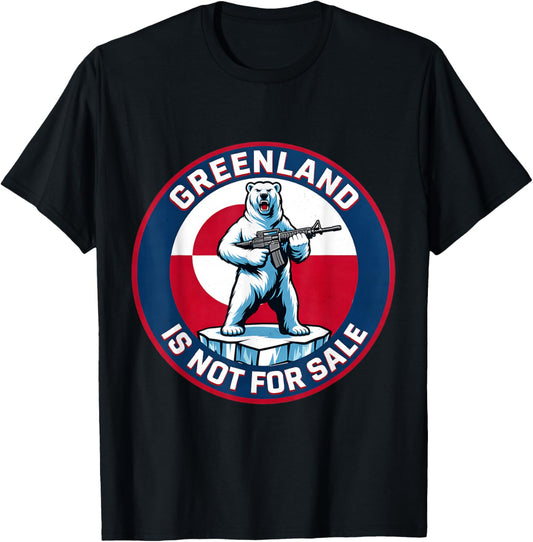 Greenland Not for Sale Greenland Flag Animals Greenlanders T-Shirt - T-Shirt | Black