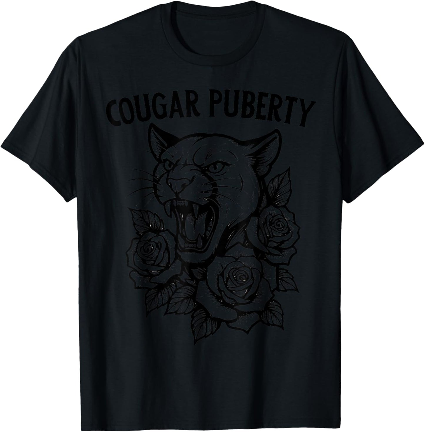 Cougar Puberty Funny Menopause Perimenopause T-Shirt - T-Shirt | Black