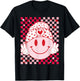 Groovy Valentine Vibes Cute Heart Happy Valentines Men Women T-Shirt - T-Shirt | Black