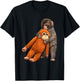 Baby Viral Monkey Punch Hugging T-Shirt - T-Shirt | Black