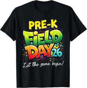 Field Day Pre-K Let The Games Begin Kids Boys Girls T-Shirt - T-Shirt | Black