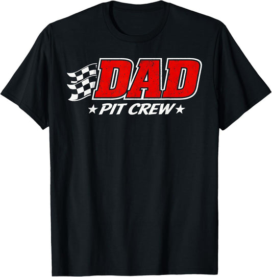 Race Car Birthday Party Racing Family Matching Dad Pit Crew T-Shirt - T-Shirt | Black