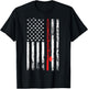 Men's American Flag Fishing Lovers Fishing Dad T-Shirt - T-Shirt | Black