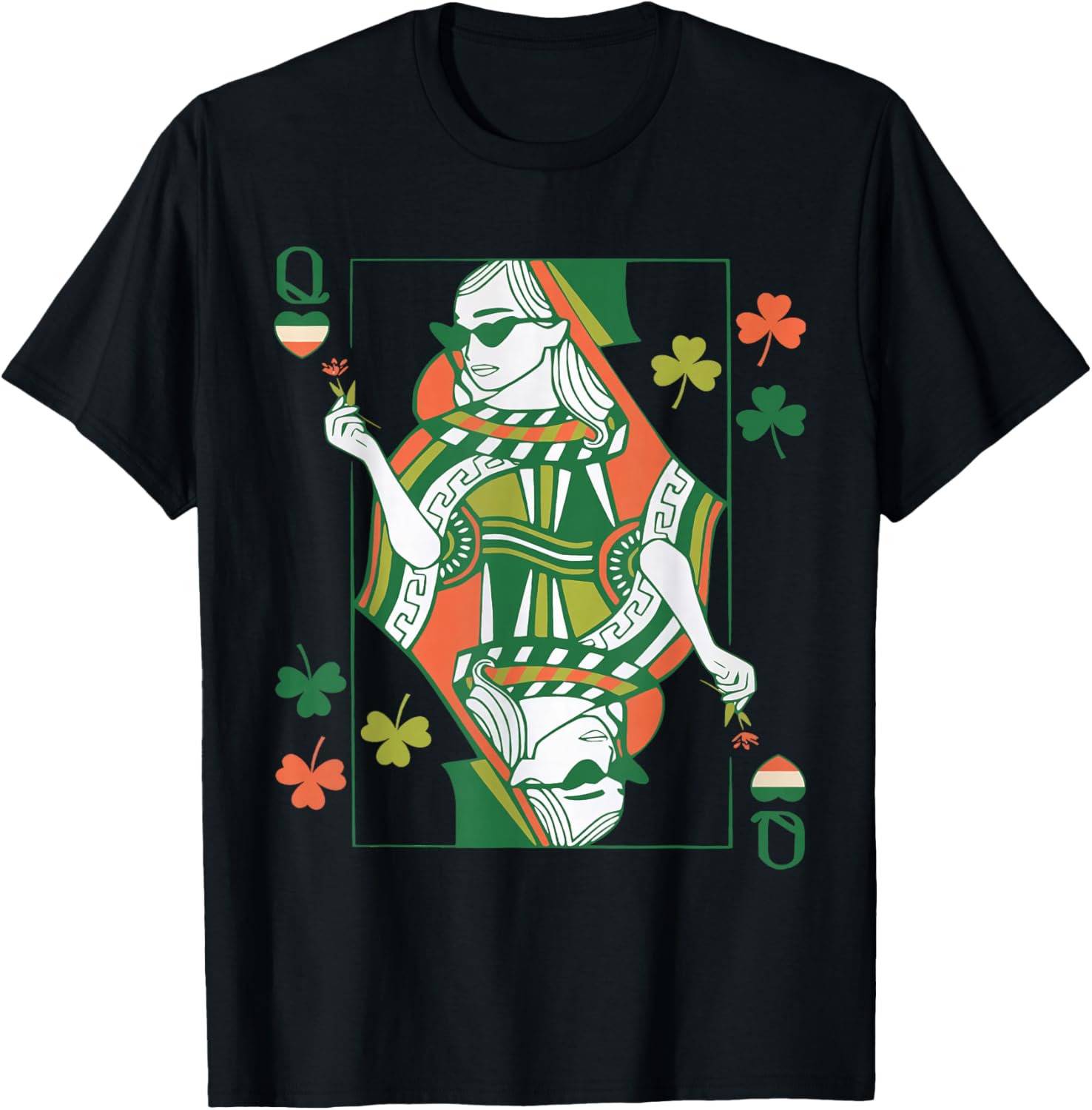 Queen of Shamrocks St Patricks Day Ireland Pride Women Girls T-Shirt - T-Shirt | Black