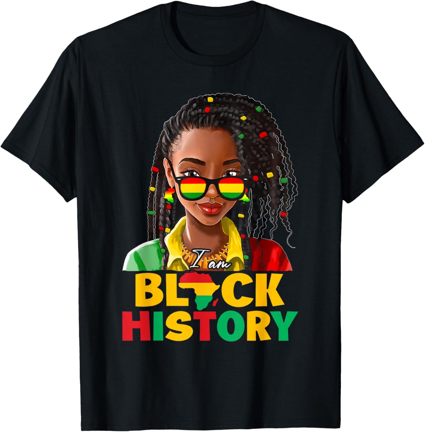 I Am Black History Women Girl Black History Month Juneteenth T-Shirt - T-Shirt | Black