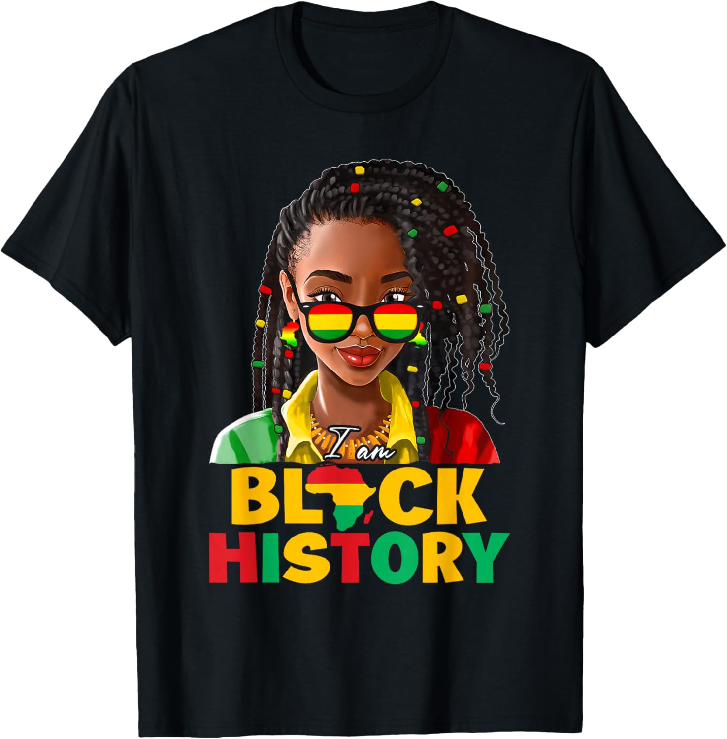 I Am Black History Women Girl Black History Month Juneteenth T-Shirt - T-Shirt | Black
