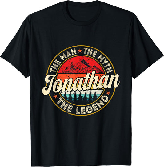 Jonathan The Man The Myth The Legend Personalized Name T-Shirt - T-Shirt | Black