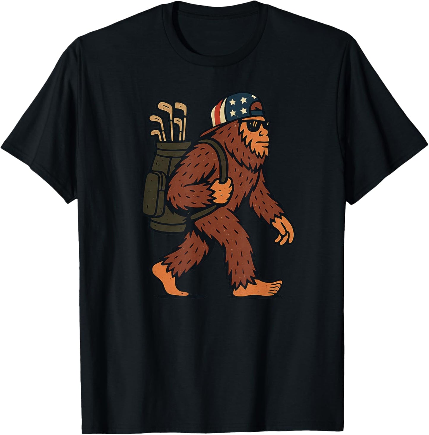 Sasquatch Golfer Funny Golf T-Shirt - T-Shirt | Black