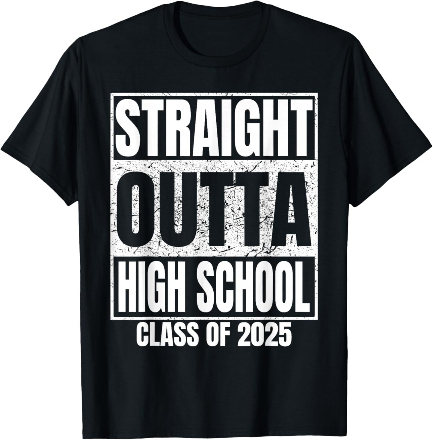 Straight Outta High School Class of 2026 High Graduation T-Shirt - T-Shirt | Black