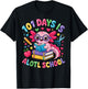 101 Days is Alotl School Axolotl Teacher 101 Day of School T-Shirt - T-Shirt | Black