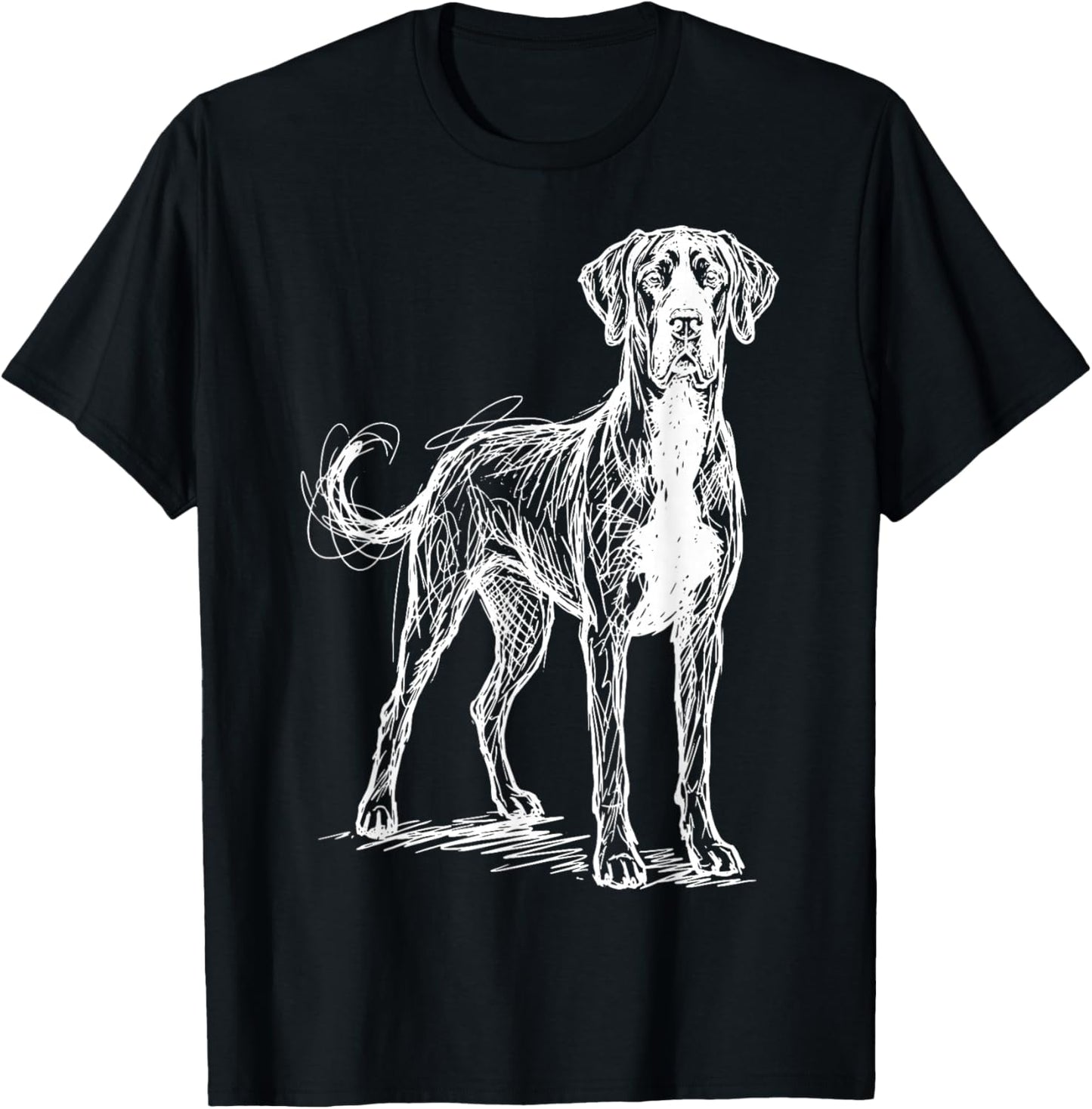 Great Dane Line Art T-Shirt - T-Shirt | Black