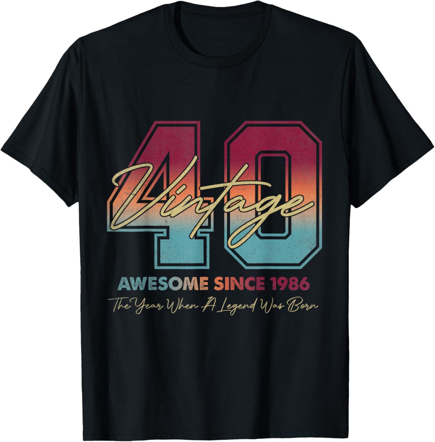 Vintage 40th Birthday Since 1986 Limited Edition 40 Year Old T-Shirt - T-Shirt | Black