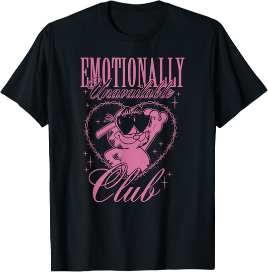 Garfield Emotionally Unavailable Heart Shaped Barbed Wire T-Shirt - T-Shirt | Black