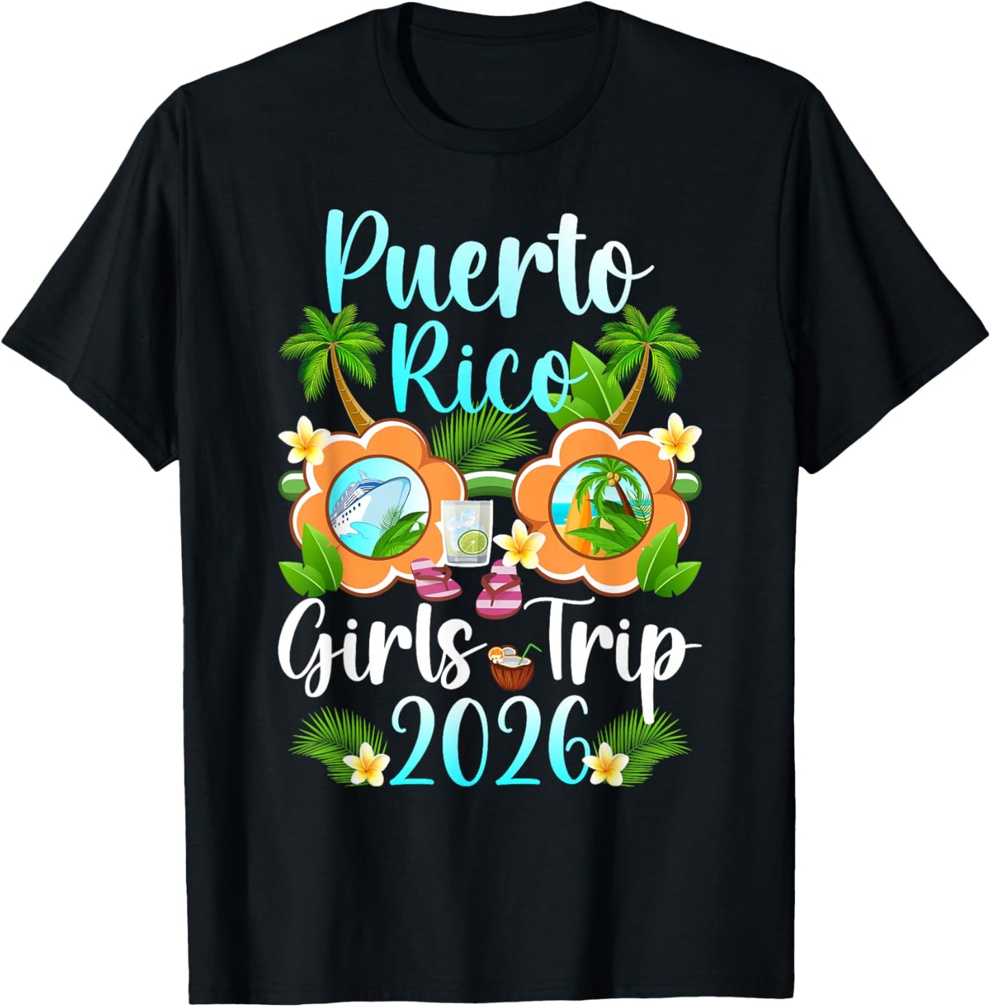 Puerto Rico Girls Trip 2026 Girls Vacation Puerto Rico T-Shirt - T-Shirt | Black