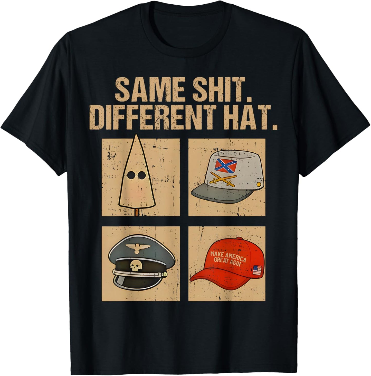 Same Shit Different Hat Retro Vintage Funny Women T-Shirt - T-Shirt | Black