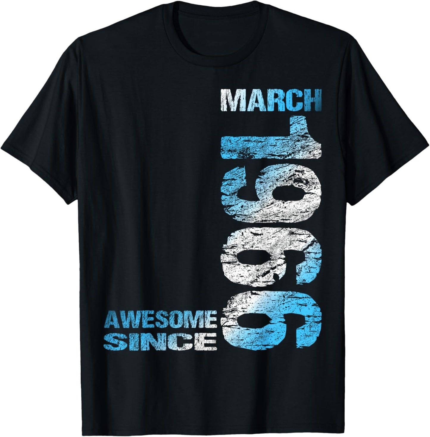 Awesome Since March 1966 60th Birthday T-Shirt - T-Shirt | Black