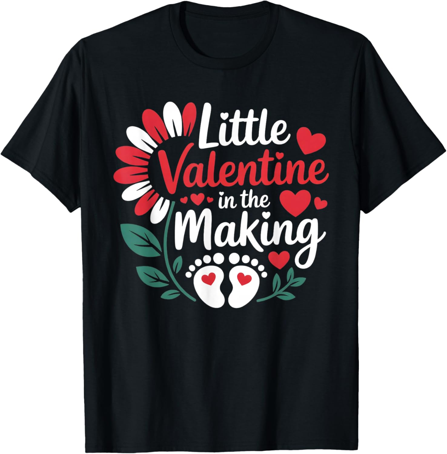 Cute Little Valentine in The Making Pregnancy Reveal T-Shirt - T-Shirt | Black