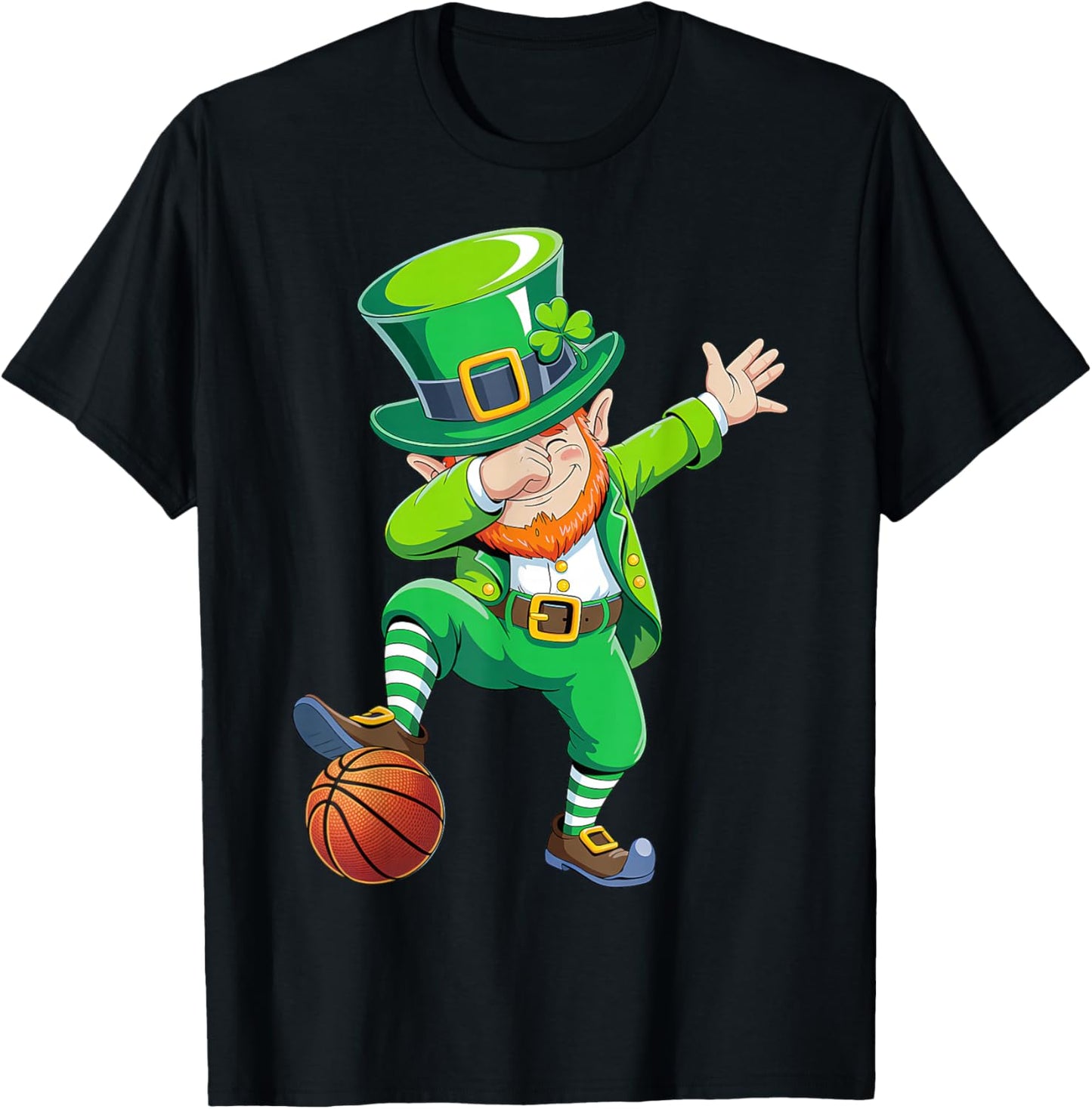 Dabbing Leprechaun Basketball St Patricks Day Boys Men Sport T-Shirt - T-Shirt | Black