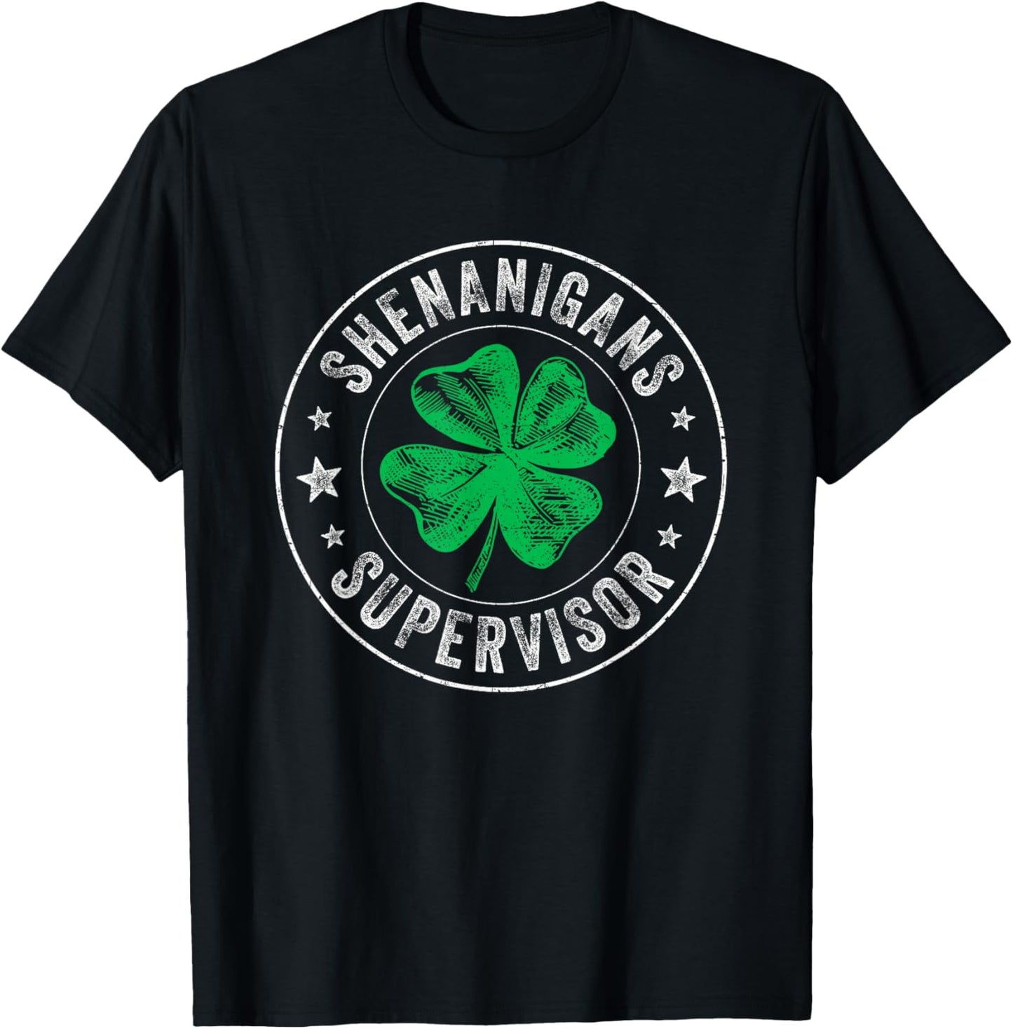 Shenanigans Supervisor Clovers St Patricks Day Men T-Shirt - T-Shirt | Black