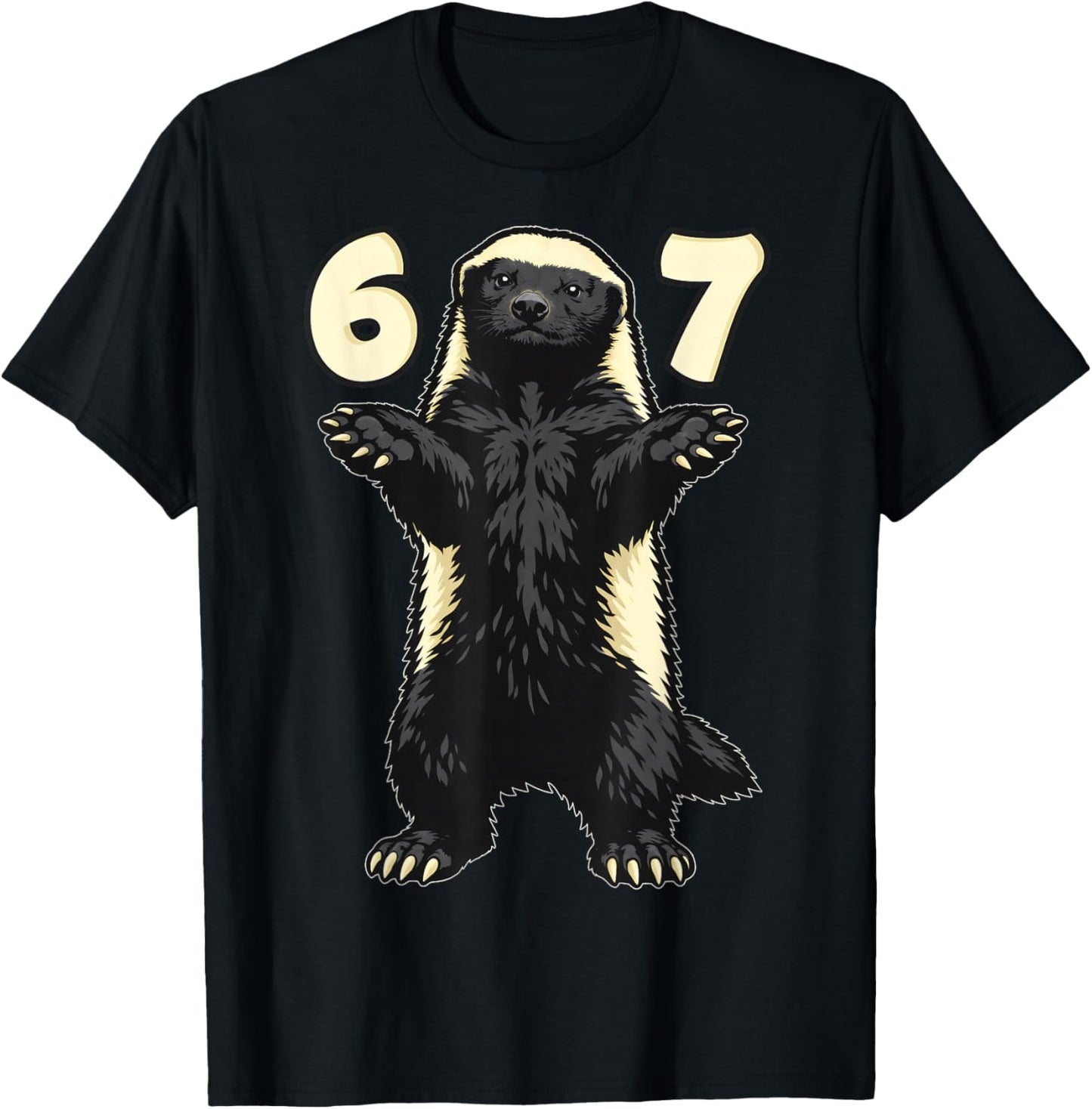 Honey Badger 67 Hand Motion Meme Kids Teens Young Adults T-Shirt - T-Shirt | Black