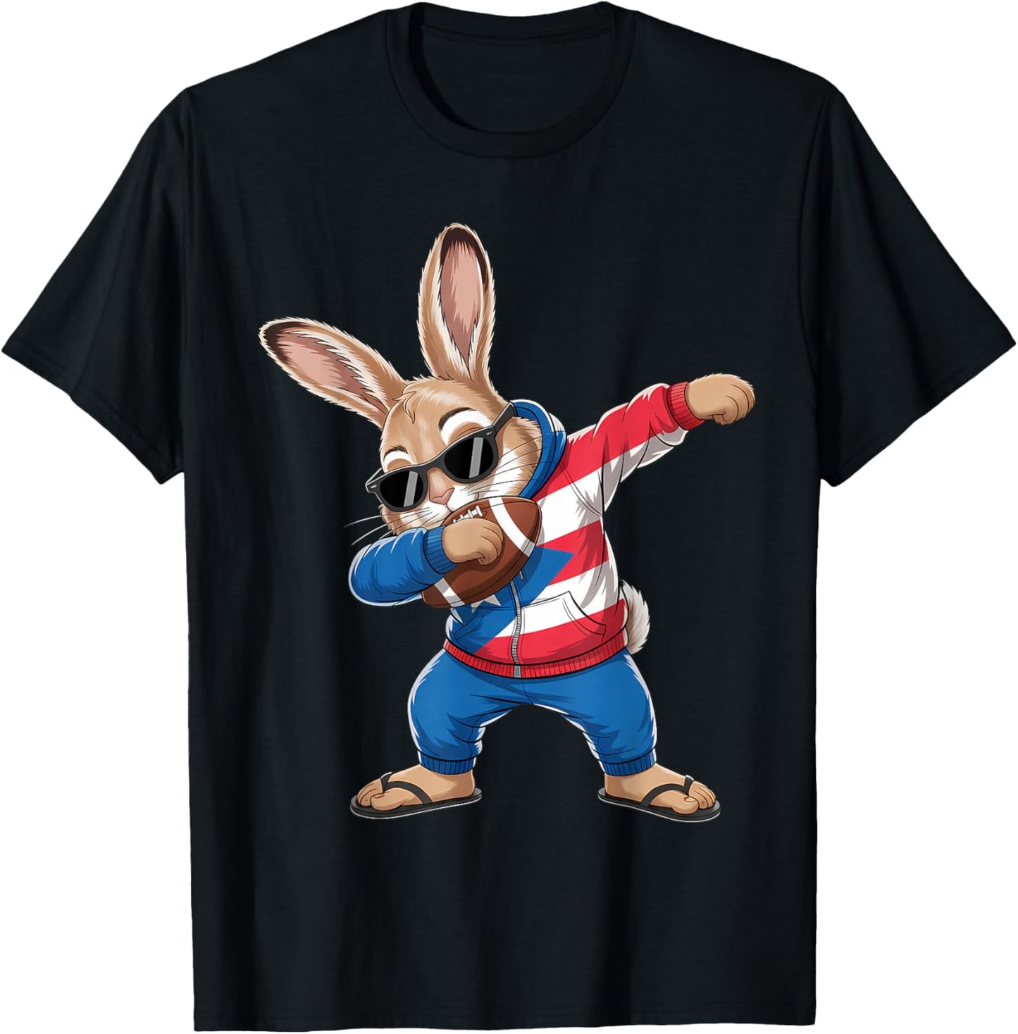 Puerto Rico Flag Rabbit Puerto Rican Bunny T-Shirt - T-Shirt | Black