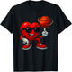 Valentines Day Basketball Funny Red Heart Love Boys Kids T-Shirt - T-Shirt | Black