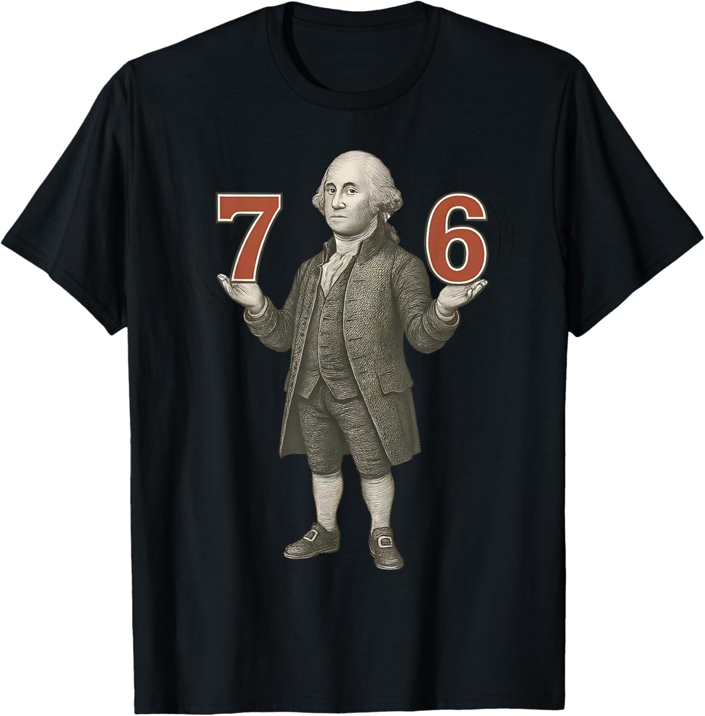 Funny 67 Six Seven Gen Alpha Slang Founding Father T-Shirt - T-Shirt | Black