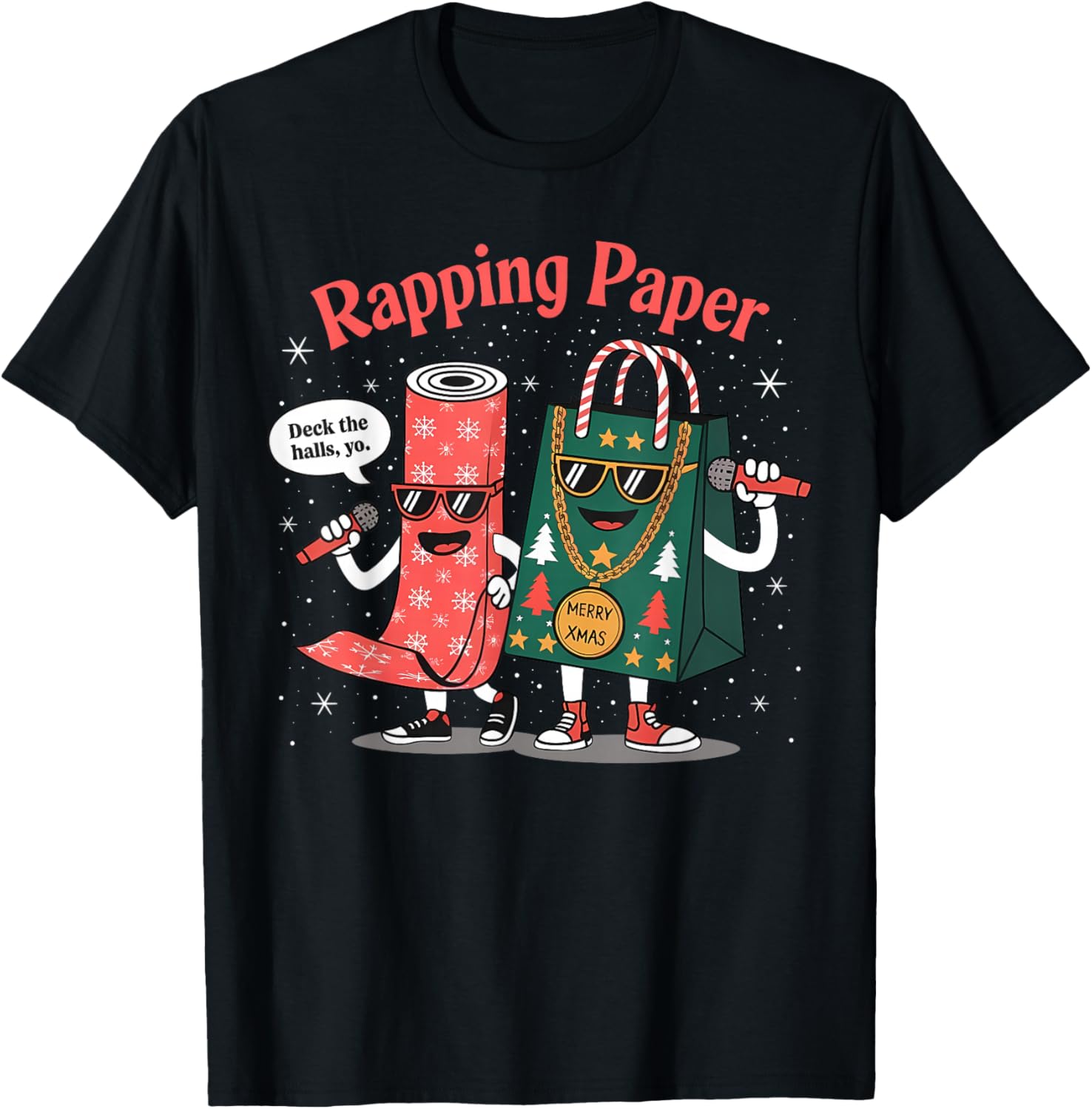 Funny Wrapping Rapping Paper Wrap Music Rap PJ T-Shirt - T-Shirt | Black