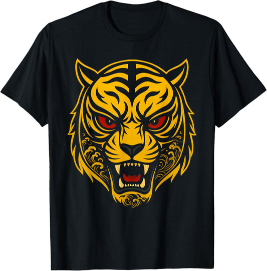 Japanese Tiger Iconic Wrestling Lucha Libre Mask Men Women T-Shirt - T-Shirt | Black