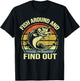 Vintage Fish Around and Find Out Funny Fishing Fisherman T-Shirt - T-Shirt | Black