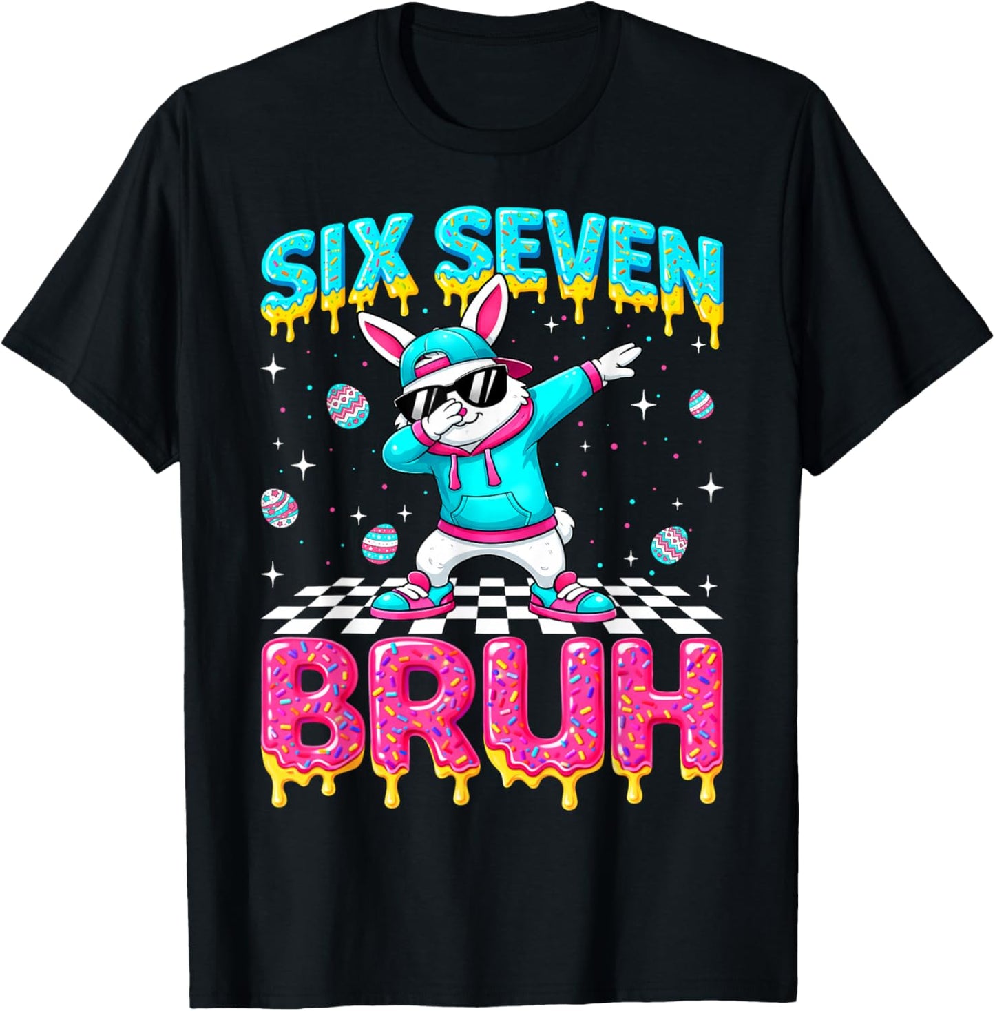 Dabbing Bunny Drip Dripping Rabbit Easter Toddlers Boys T-Shirt - T-Shirt | Black