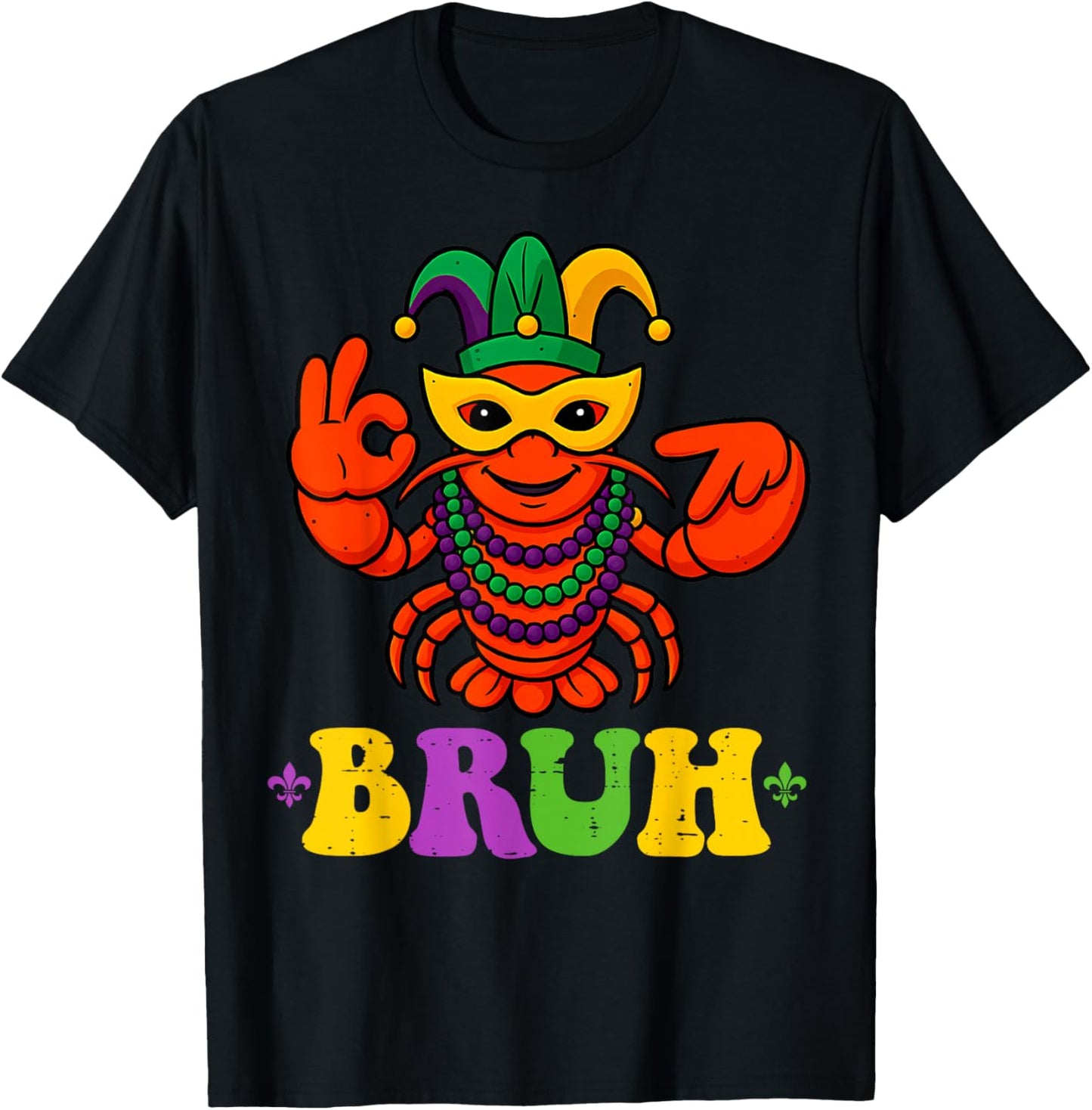 67 Bruh Mardi Gras Crawfish Funny Six Seven Meme Boys Kids T-Shirt - T-Shirt | Black