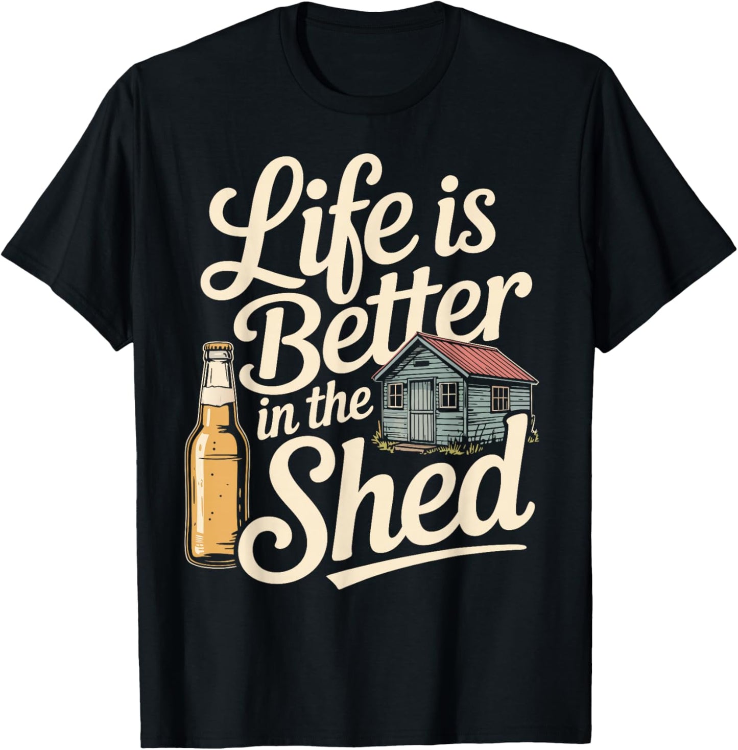 Funny Shed Bar T-Shirt - T-Shirt | Black