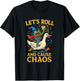 Let’s Roll and Cause Chaos Frog Wizard Goose RPG Art Meme T-Shirt - T-Shirt | Black