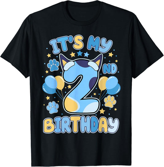 It’s My 2nd Birthday Two Boy Toddlers Dog Lovers Puppy Theme T-Shirt - T-Shirt | Black
