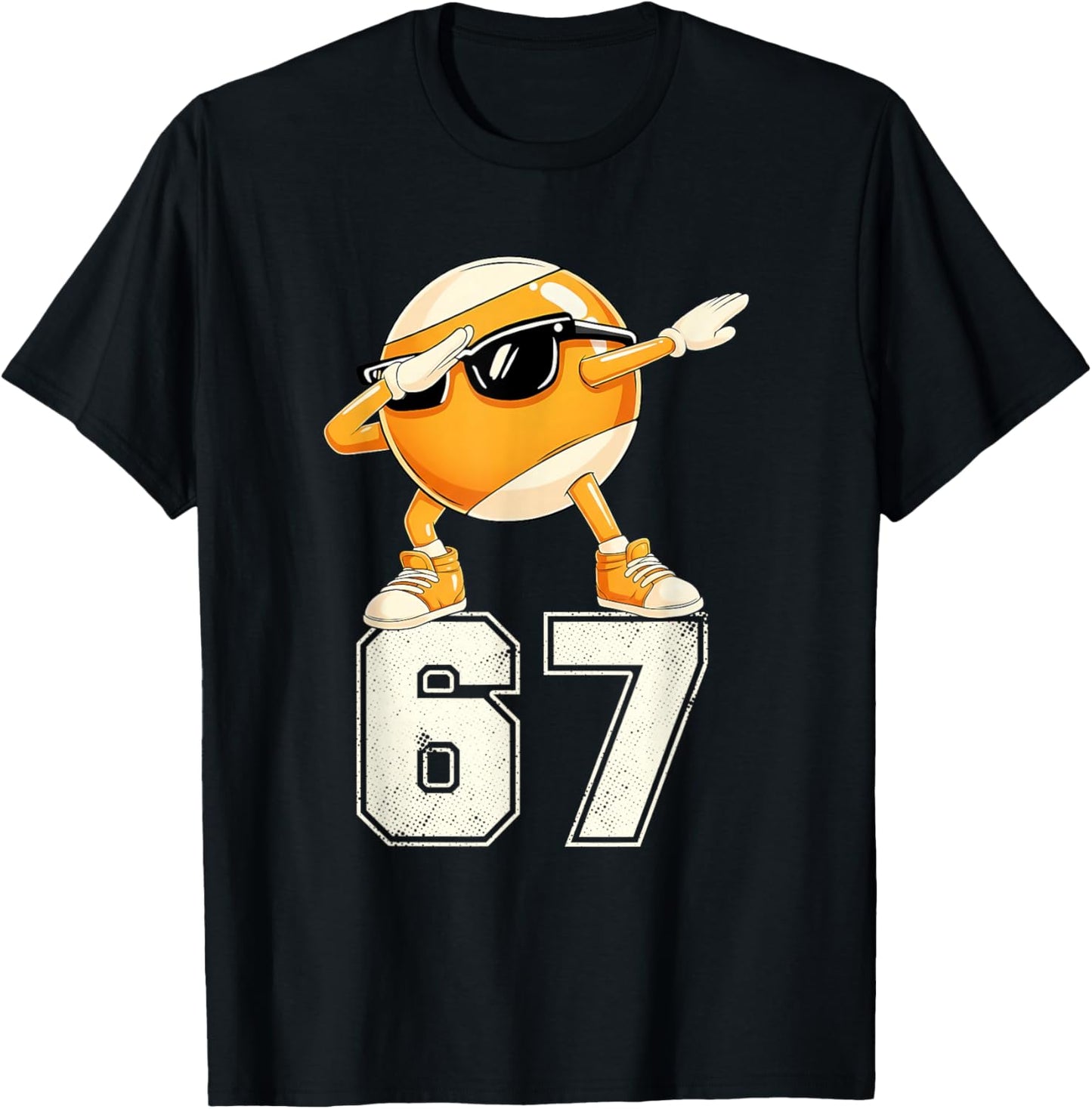 Six Seven Sunglasses Dabbing Pool Ball Billiards 67 Meme Boy T-Shirt - T-Shirt | Black