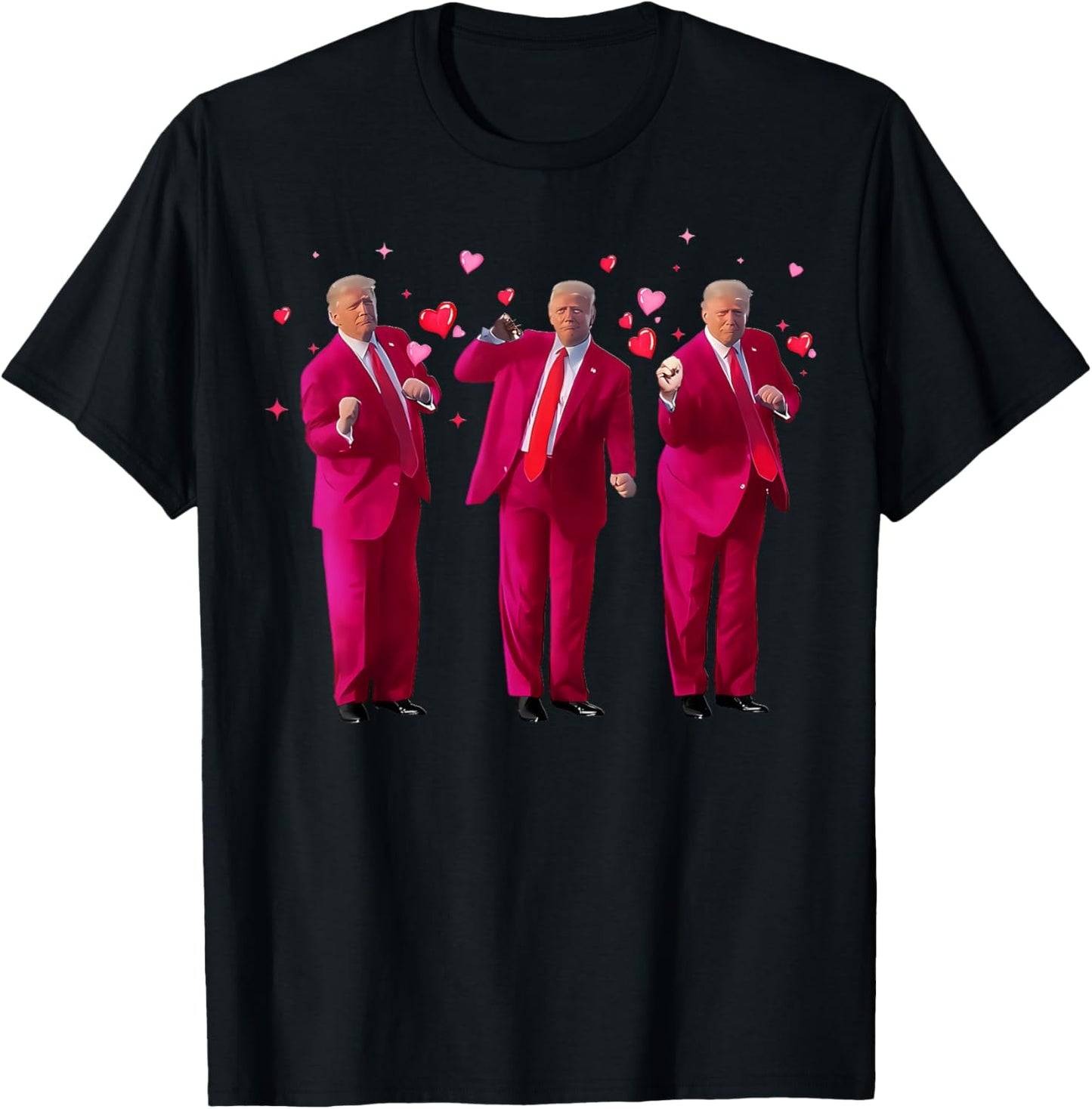 Funny President Trump Dancing Donald Trump Heart Valentine T-Shirt - T-Shirt | Black