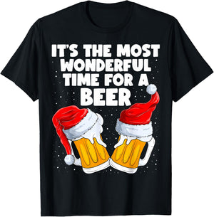 It's The Most Wonderful Time for A Beer Lover Christmas T-Shirt - T-Shirt | Black