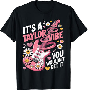 Girl Retro Taylor First Name Personalized Groovy 70's 80's T-Shirt - T-Shirt | Black