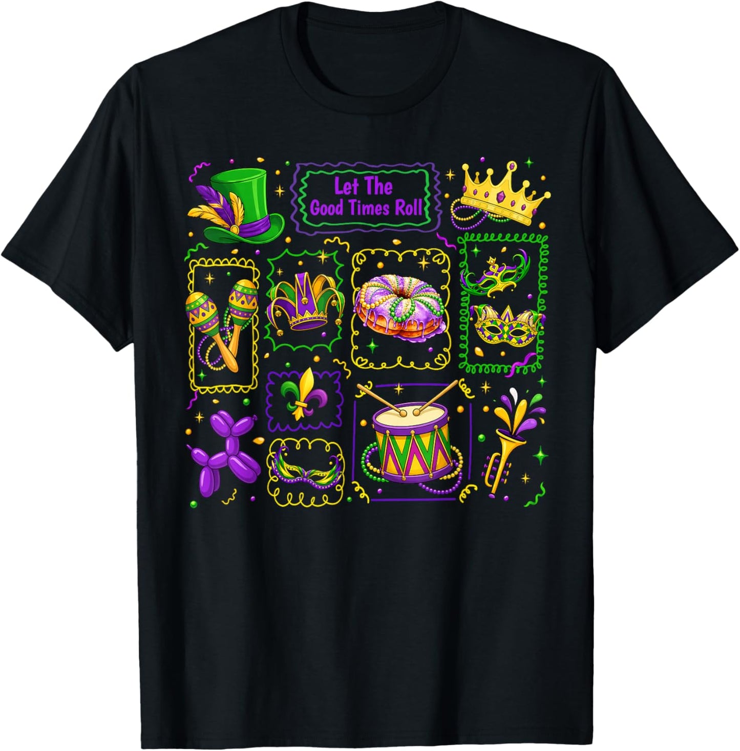 Let The Good Times Roll Mardi Gras Carnival New Orleans Men T-Shirt - T-Shirt | Black